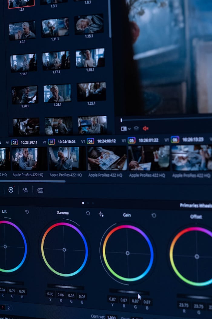 gallery-4 A detailed view of a video editing software interface showing color grading tools.